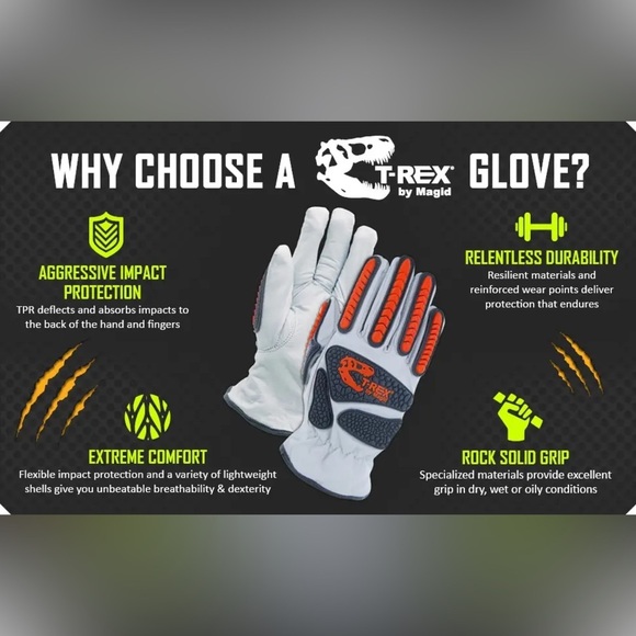 Magid Gray and Red Work Gloves - Picture 12 of 14